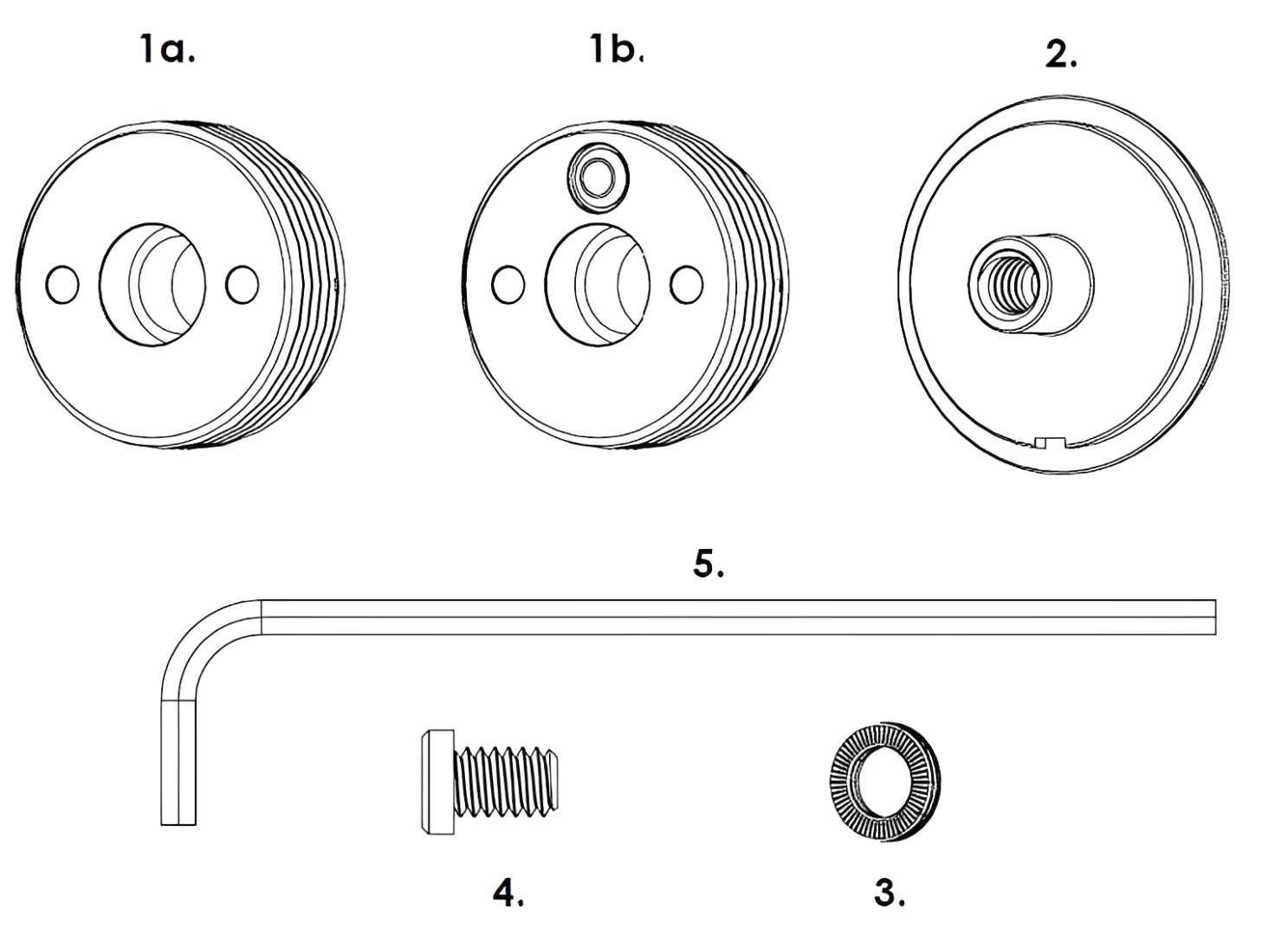 Components and tools for assembly, including screws.