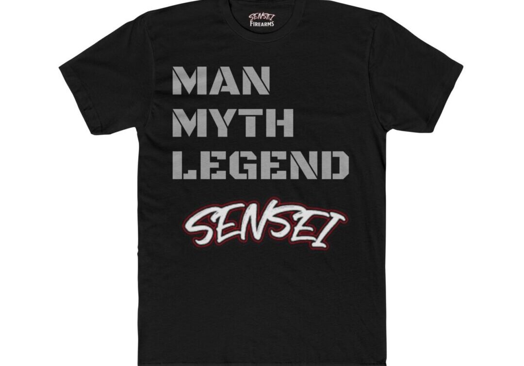 Black t-shirt with "Man Myth Legend Sensei".