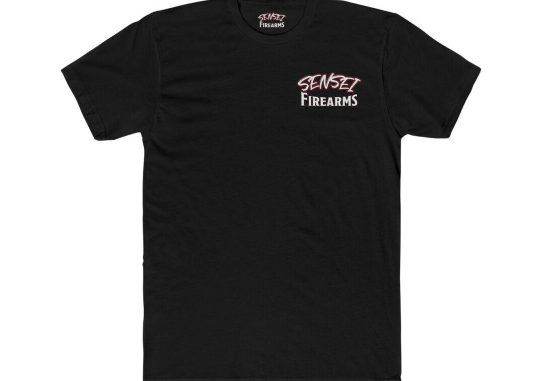 Black T-shirt with "Sensei Firearms" text.