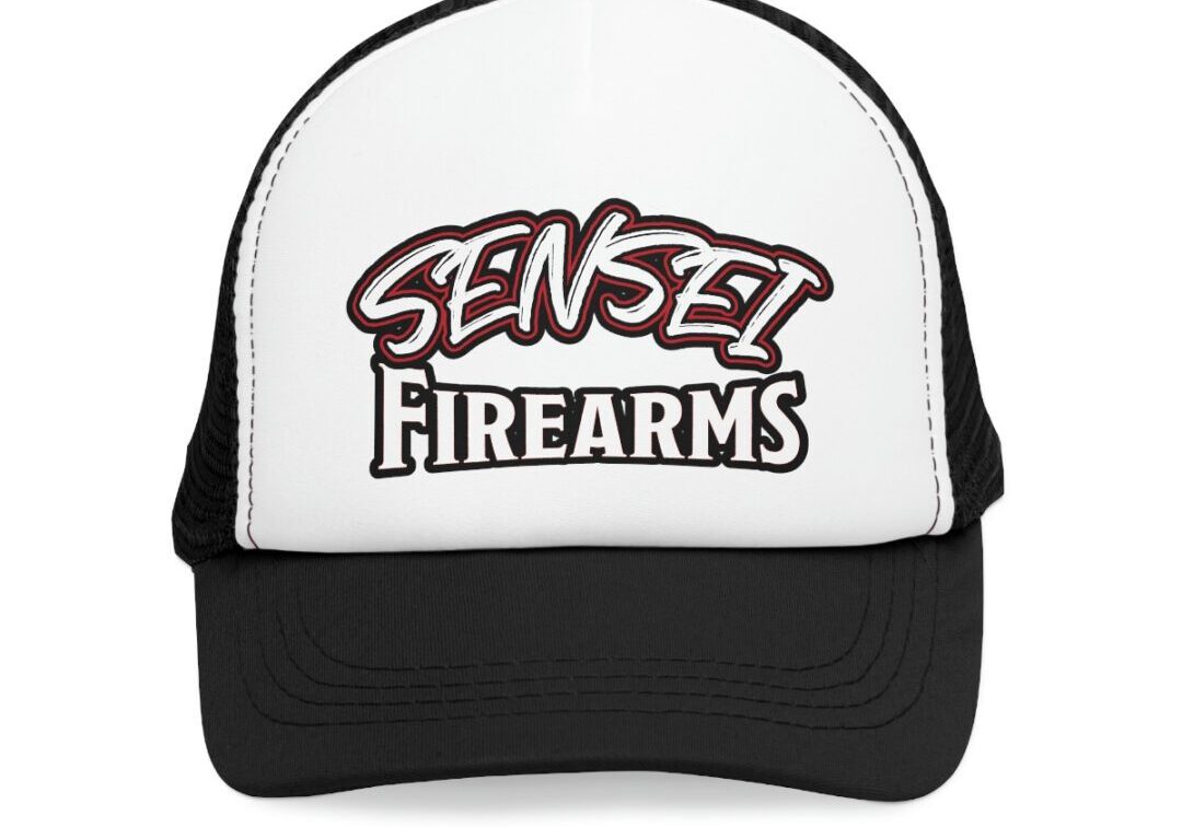 Trucker hat with "Sensei Firearms" text.