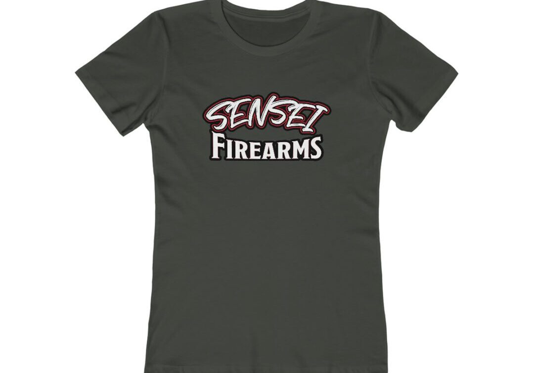 Black T-shirt with "Sensei Firearms" text.
